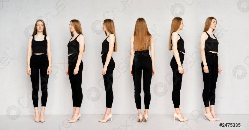 Girl with her arms down