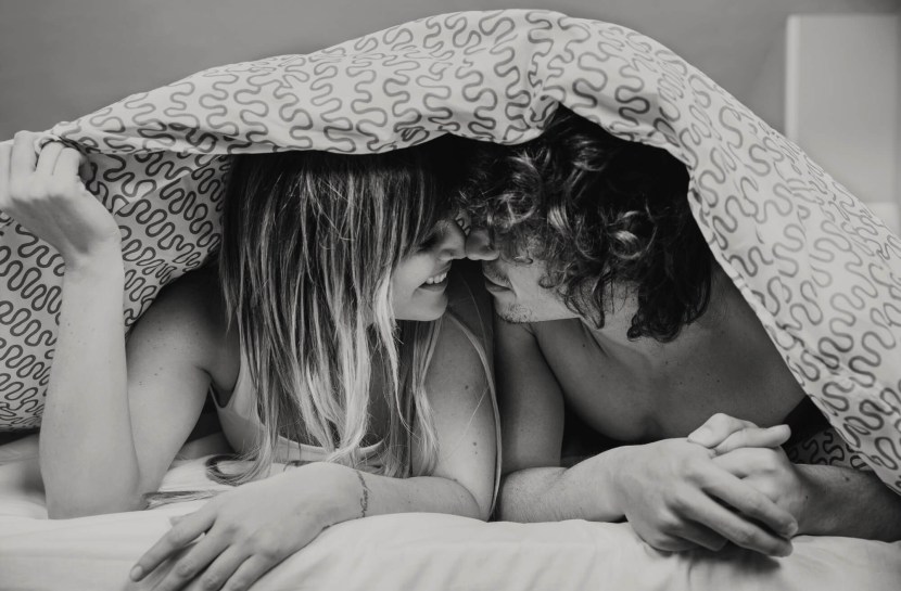 Lovers under the blanket