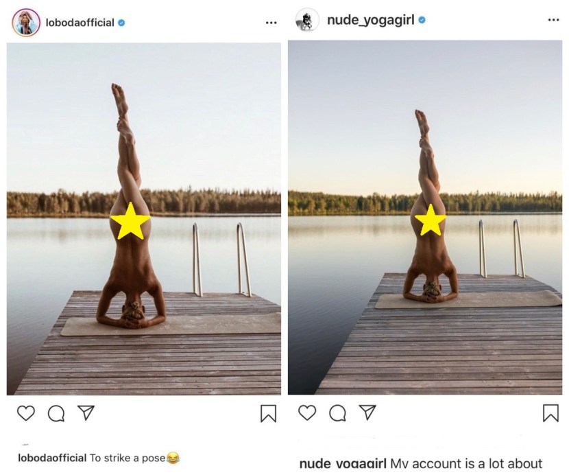 Loboda in the yoga pose