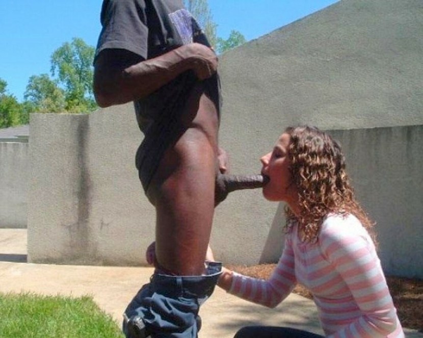 Dogging wife in nature with a black man