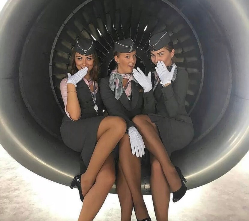 Stewardesses in tights