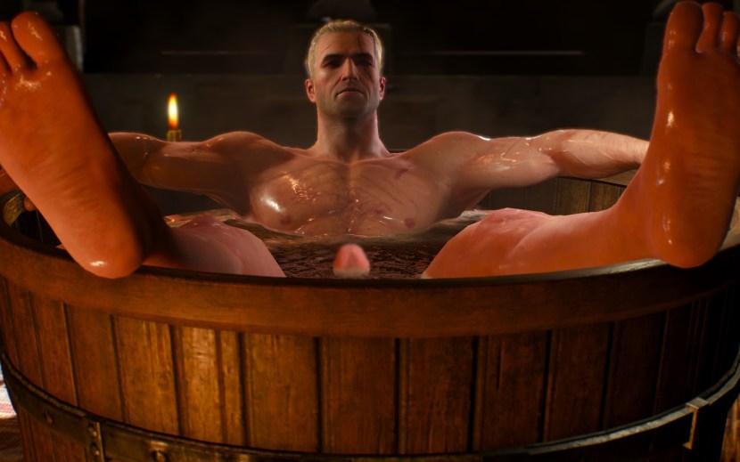 Henry Kavill Witcher in a bath