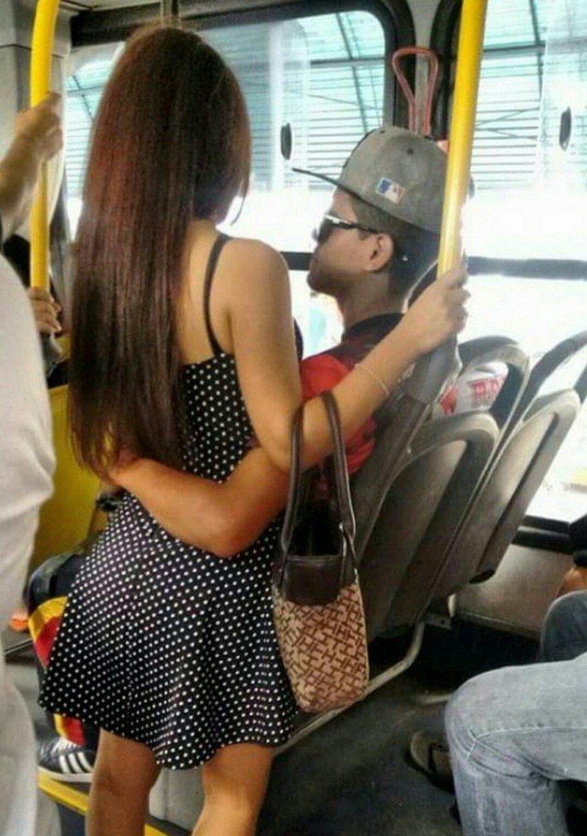 Pantyhose in public transport