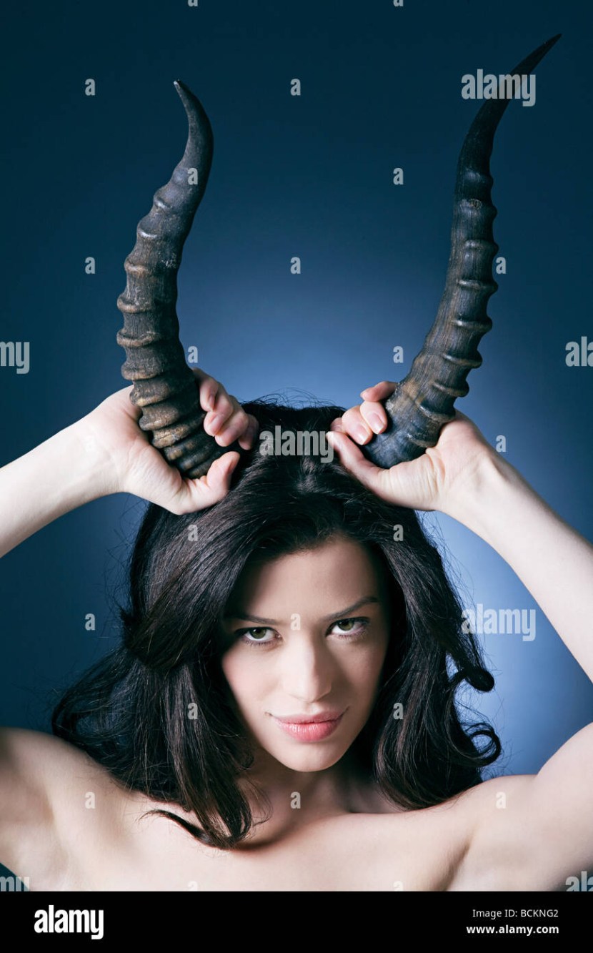 A horned woman
