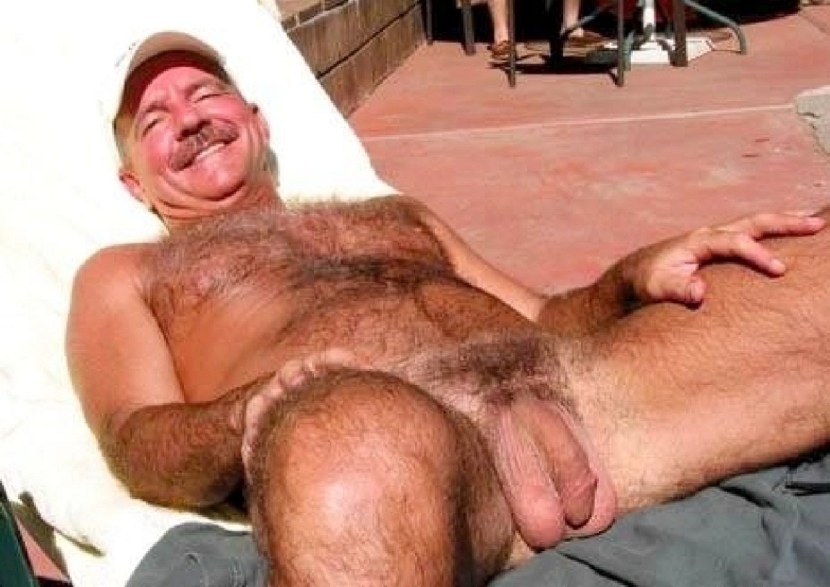 Hairy male cock close -up