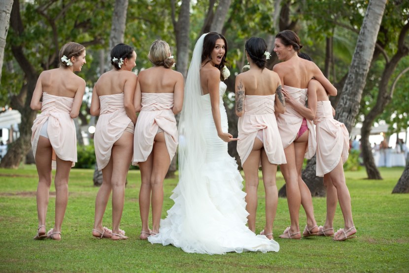 Funny girlfriends of the bride