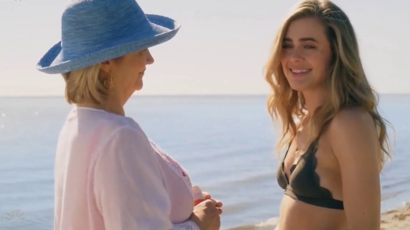 Melissa Roxburgh in a dress