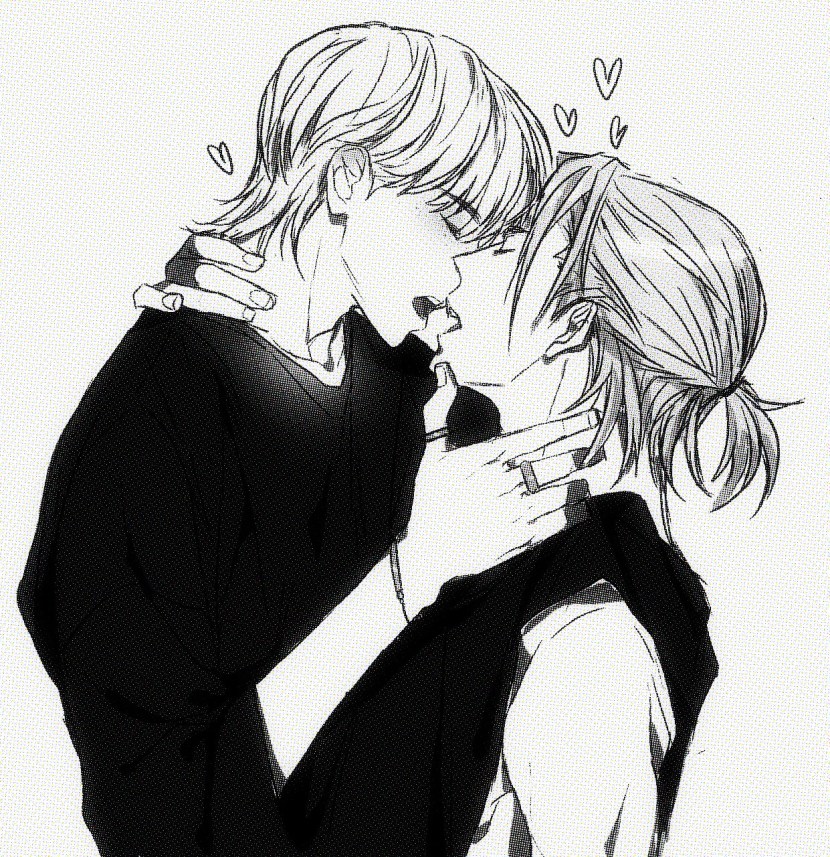 Two Kids Caureking Off