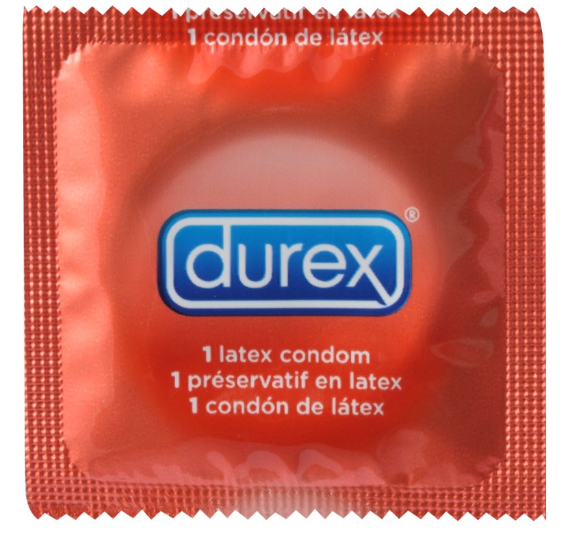 Durers condoms in red packaging