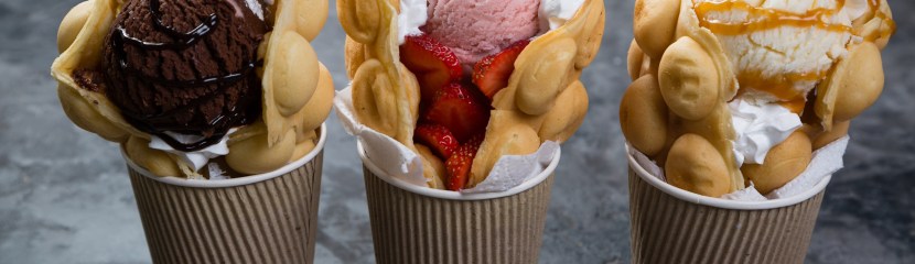Hong Kong Waffles with ice cream