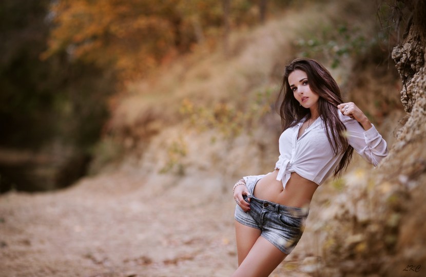 Beautiful girls in jeans shorts