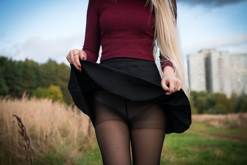 Pantyhose skirt close -up
