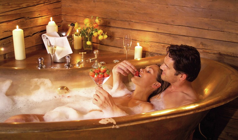 Two pairs in a jacuzzi