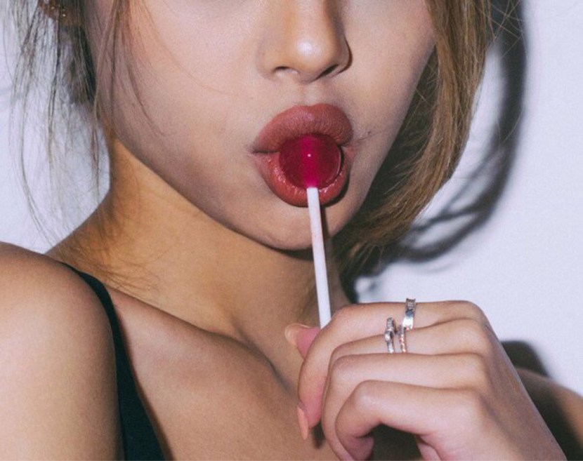 Girl with Chupa Chups