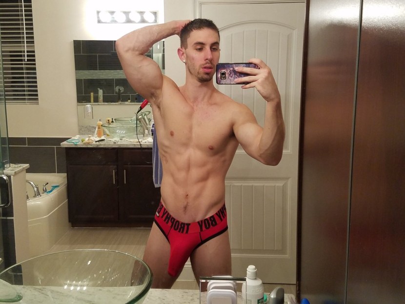 Naked man with a coffee mug