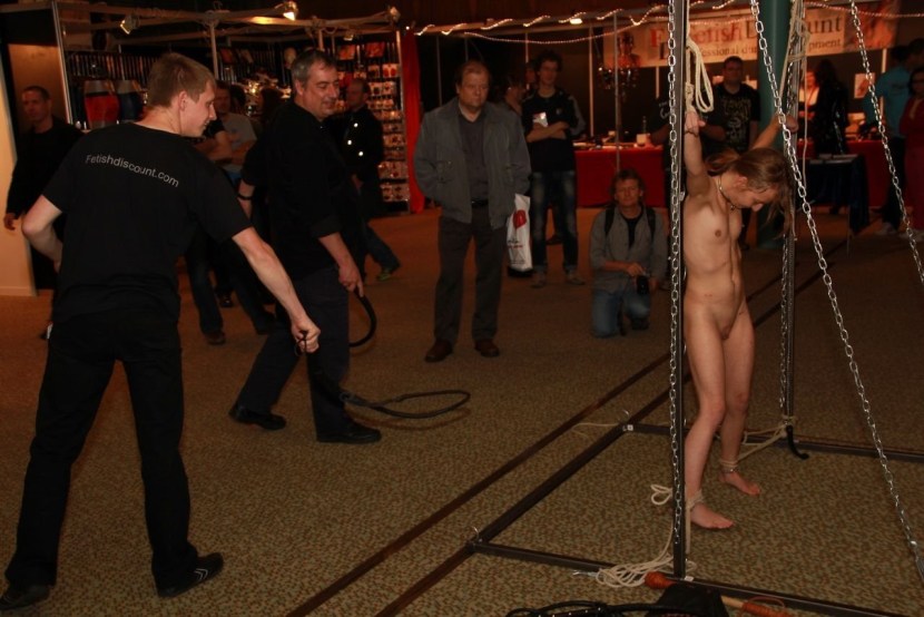 Hard gangbang in public