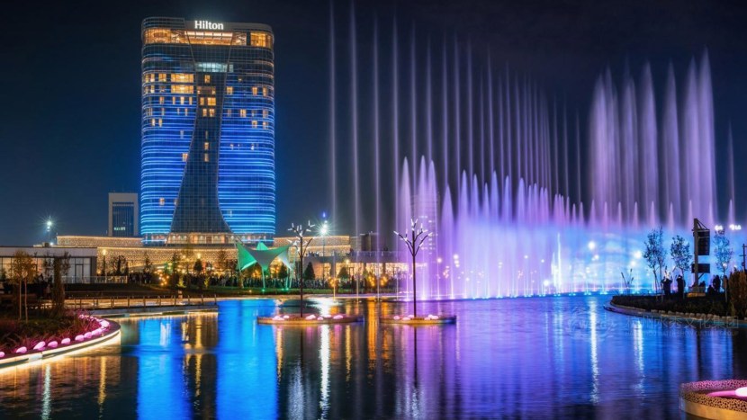Tashkent City Park at night