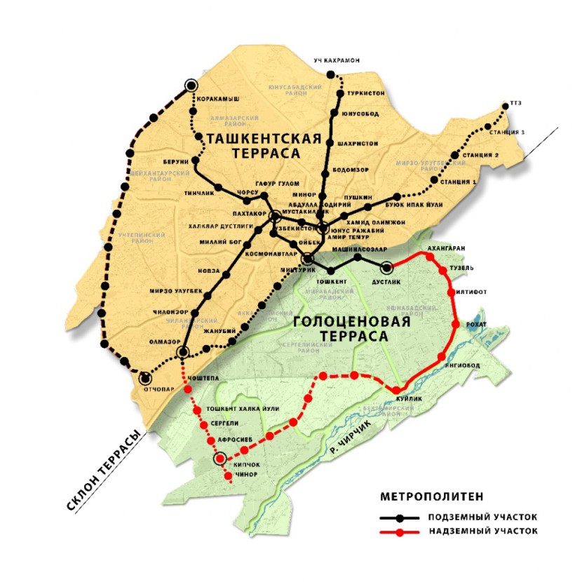 Tashkent metro map 2022
