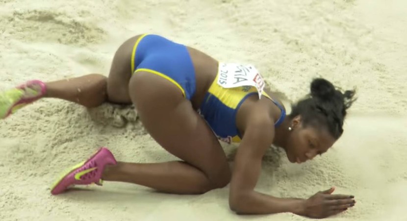 Khaddi Sagnia in a swimsuit