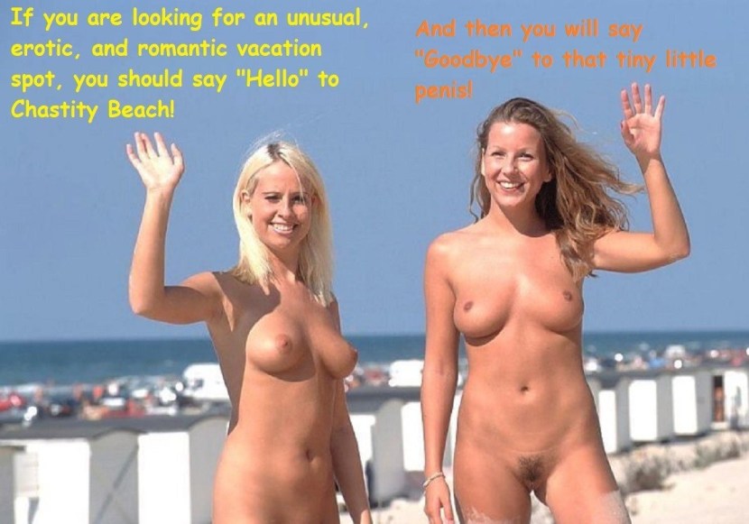 Girls walk naked on the beach