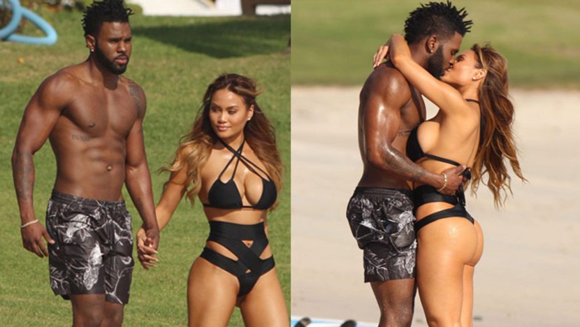 Jason Derulo with his wife