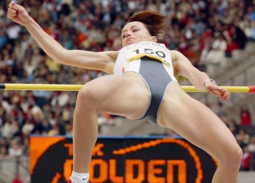 Women's beach volleyball lit up