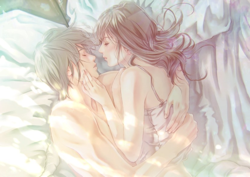 Anime pair in bed