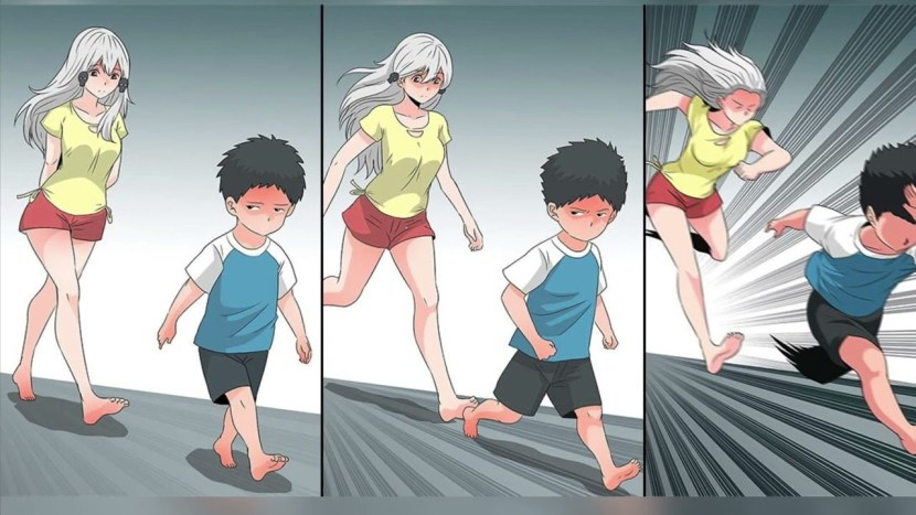 The girl runs after the boy meme