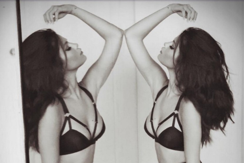Selena Gomez in black underwear