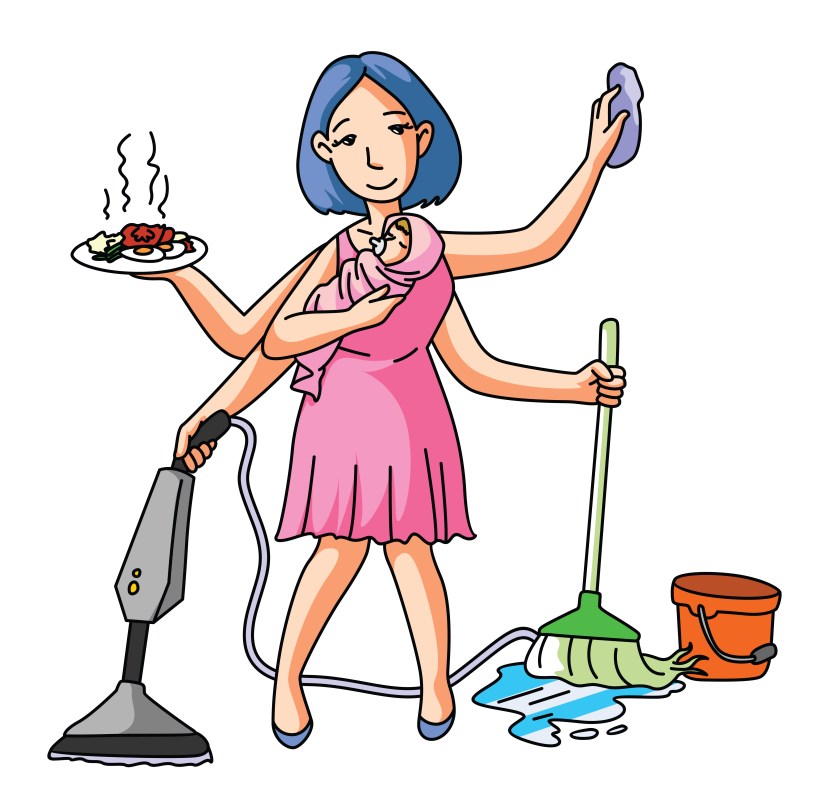 Cartoon housewife
