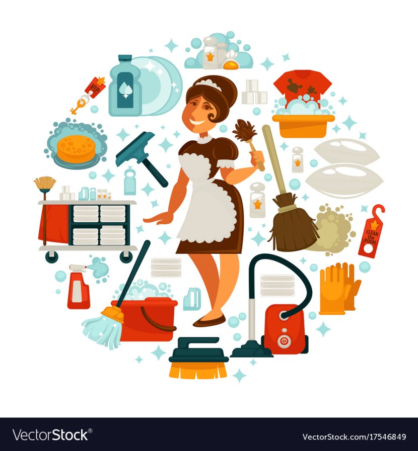 Cleaning in the house Vector