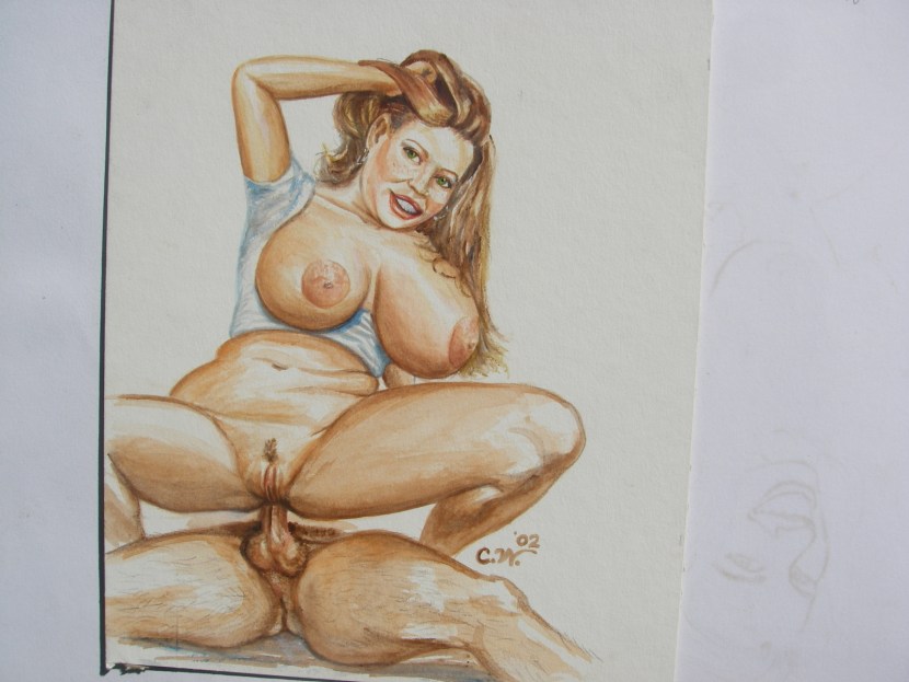 Erotic drawings of lush women