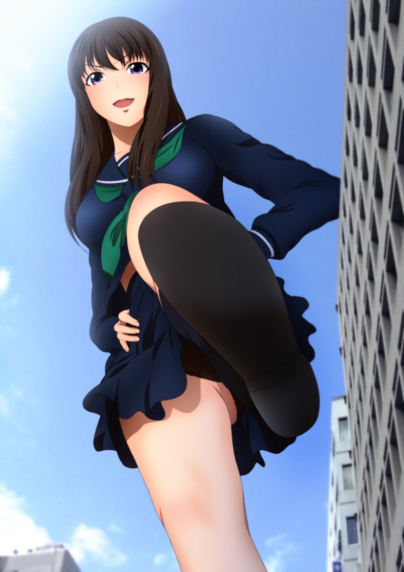 Anime girl from below