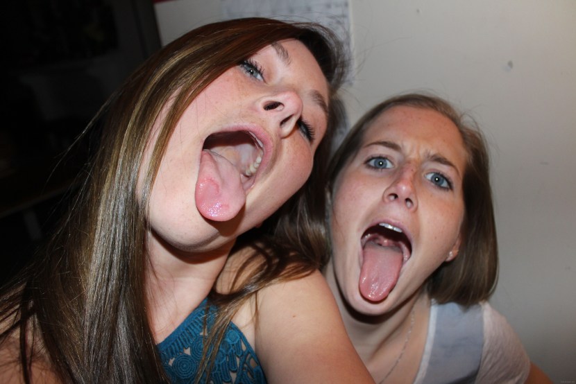 Open mouth of a girl amateur