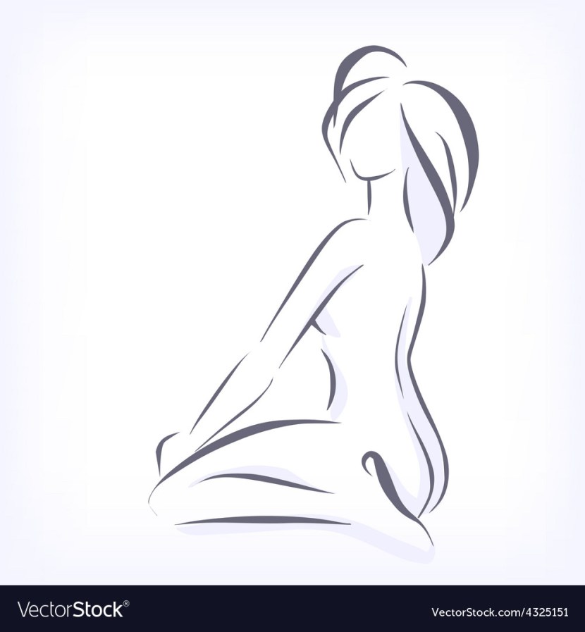 The outlines of a woman sitting behind