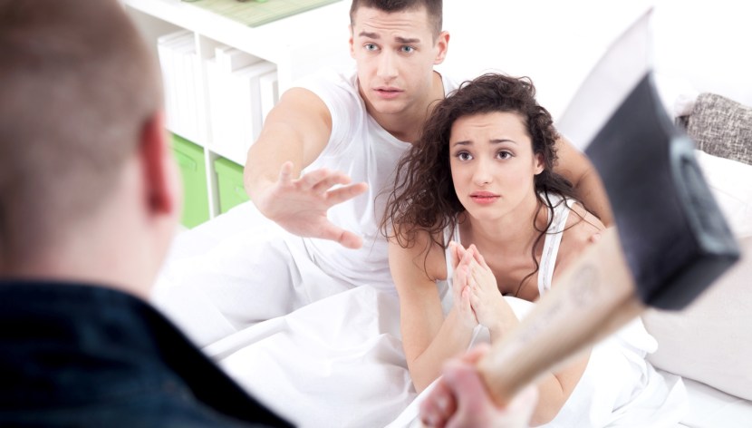 Chanks his wife at work