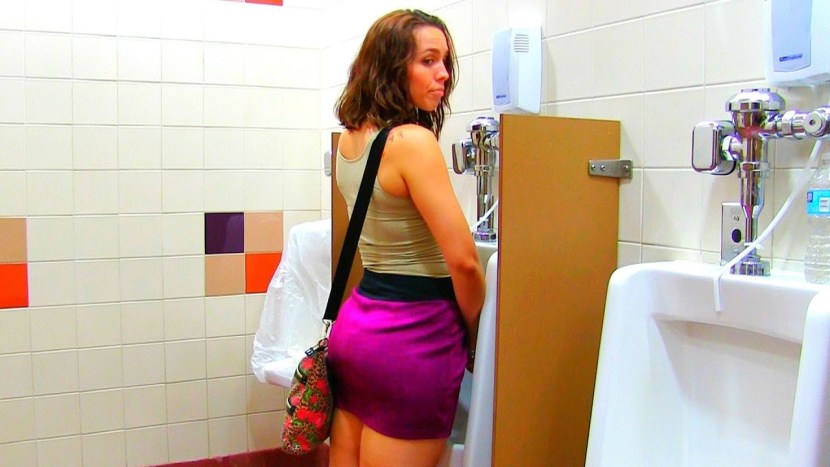 Adult women in the toilet