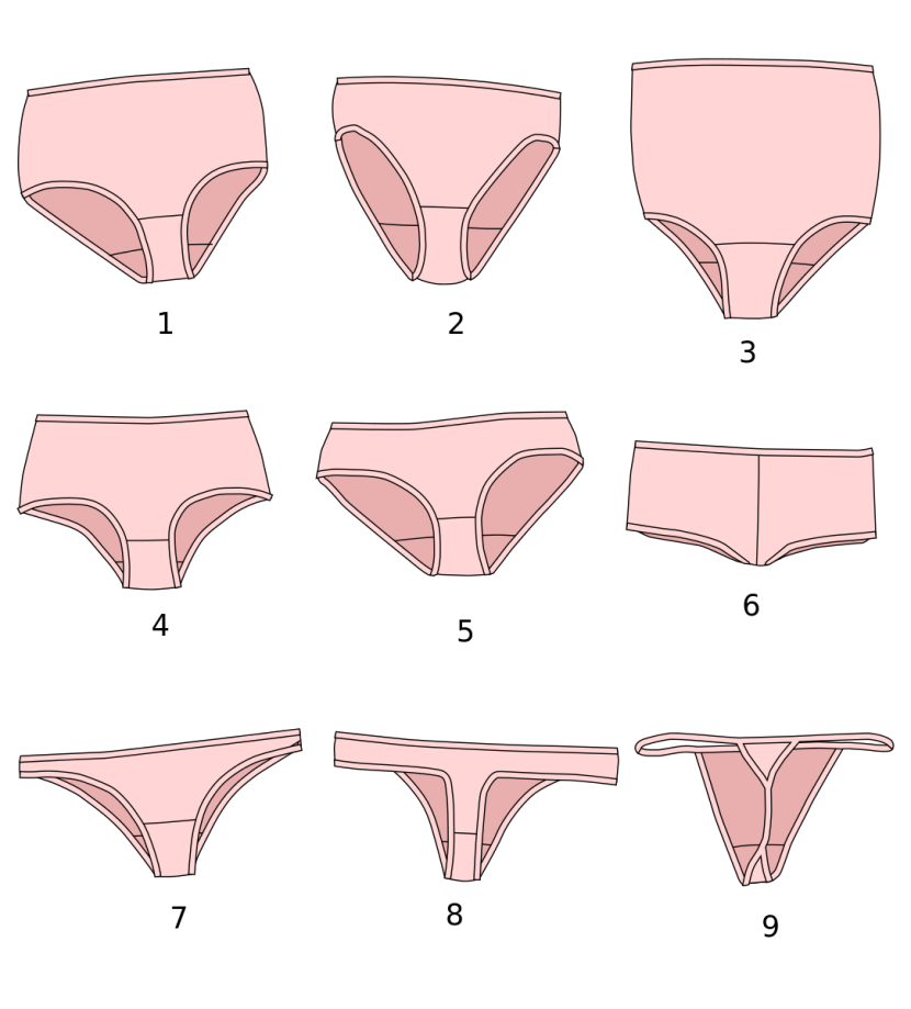 Forms of female panties
