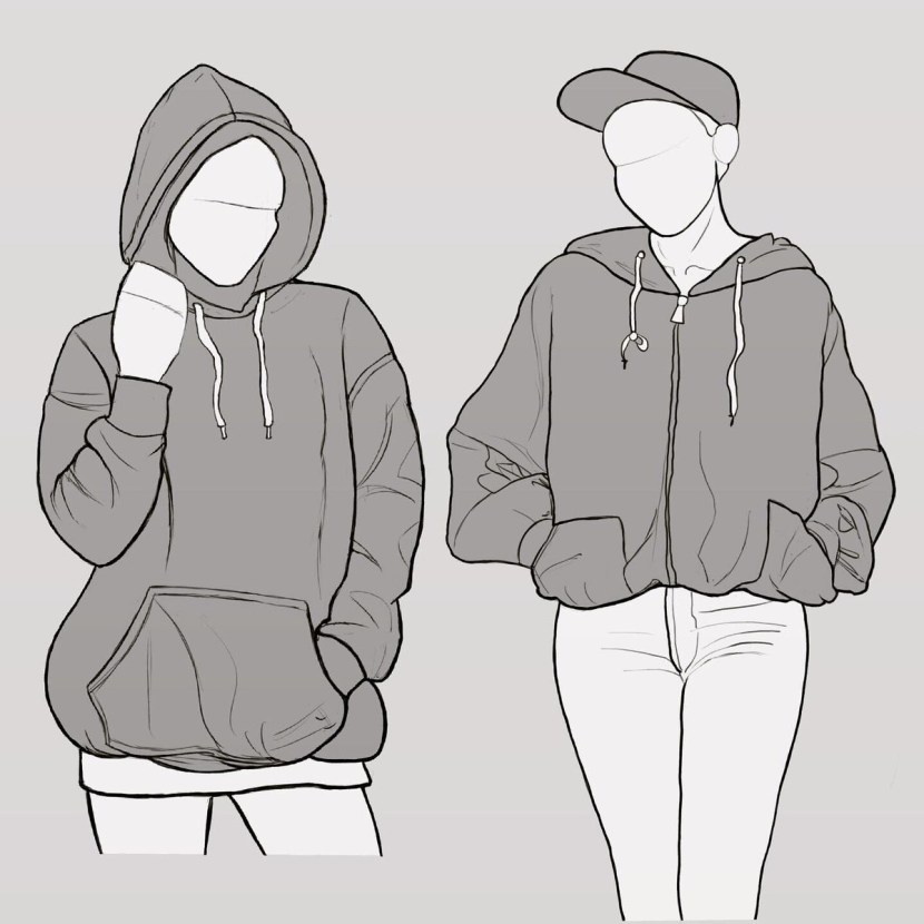 Sketch for drawing sweatshirt