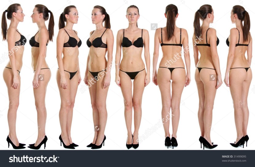 The figure of a woman from different angles