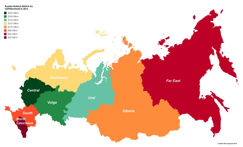 Map of Russia Federal Distribs