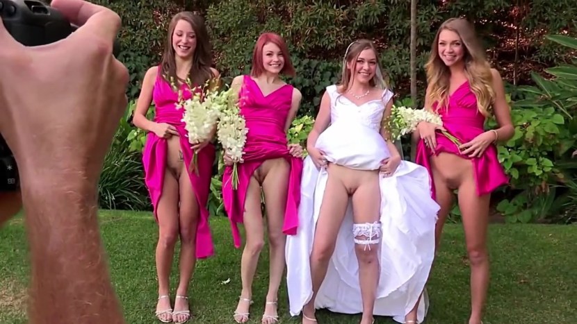 Bride's friends without panties