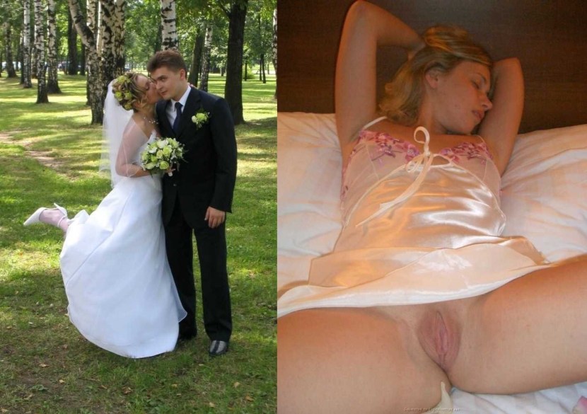 Drunk bride without panties