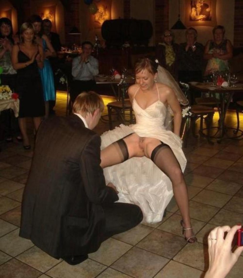 Drunk bride without panties