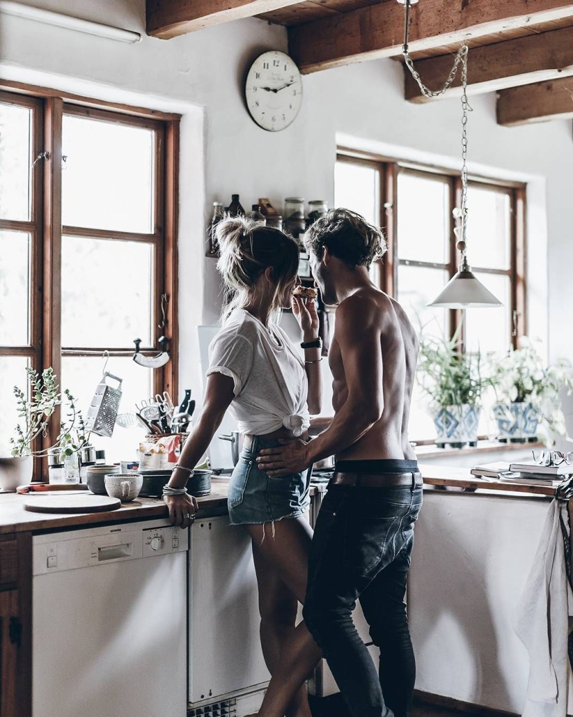 Lovers in the kitchen