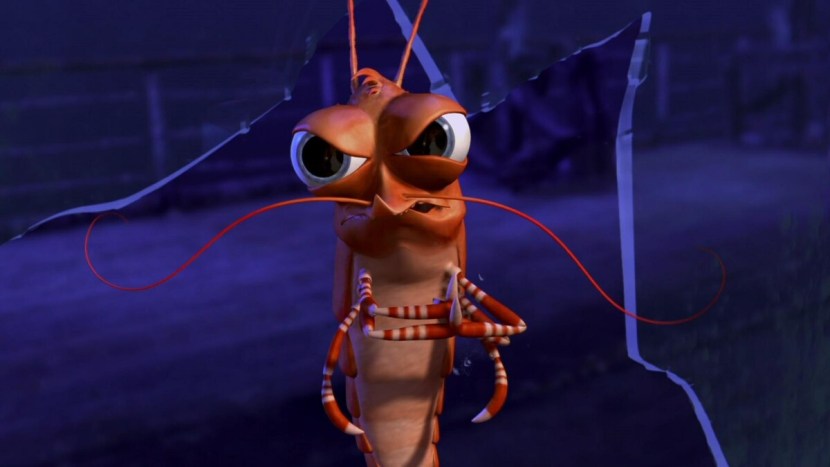 Underwater ladder cartoon shrimp