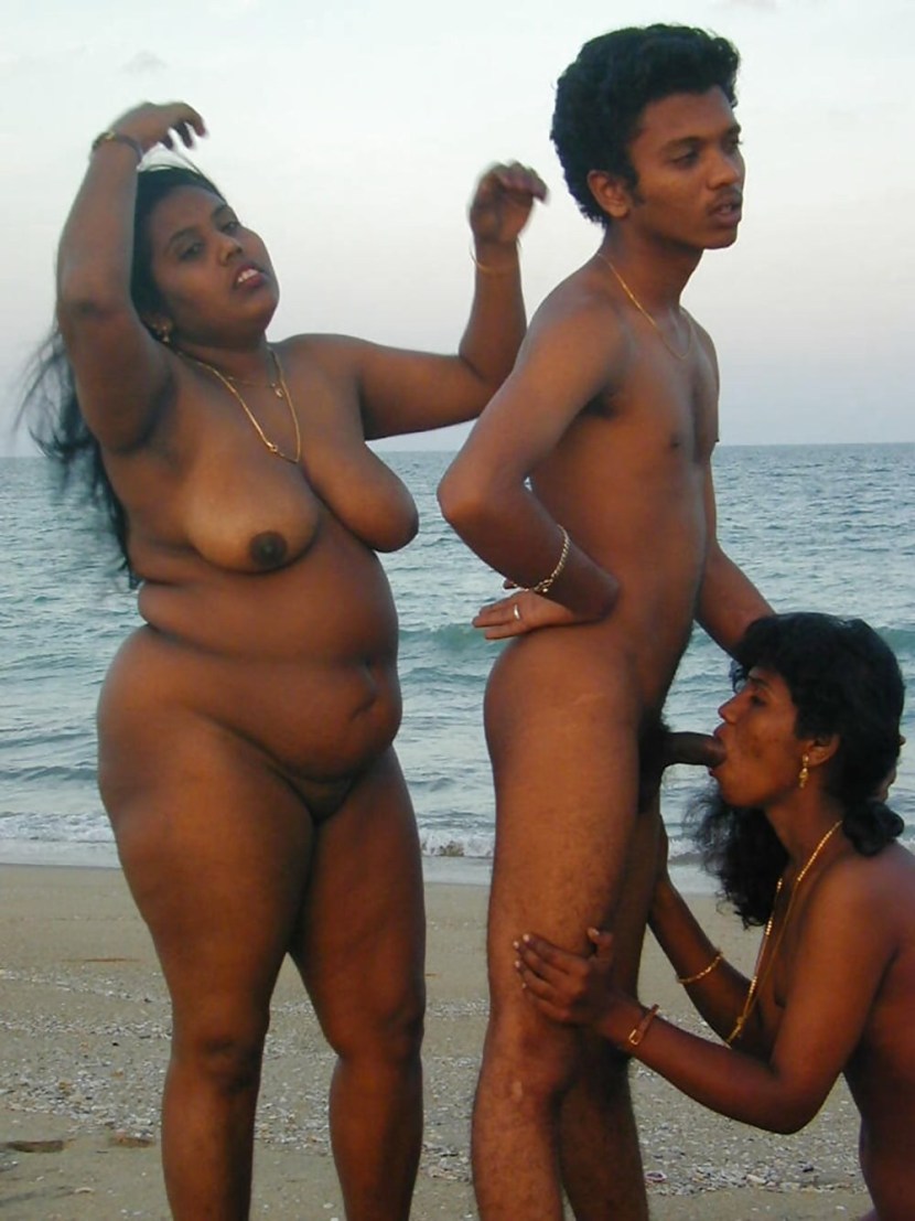 Indian woman naked on the beach