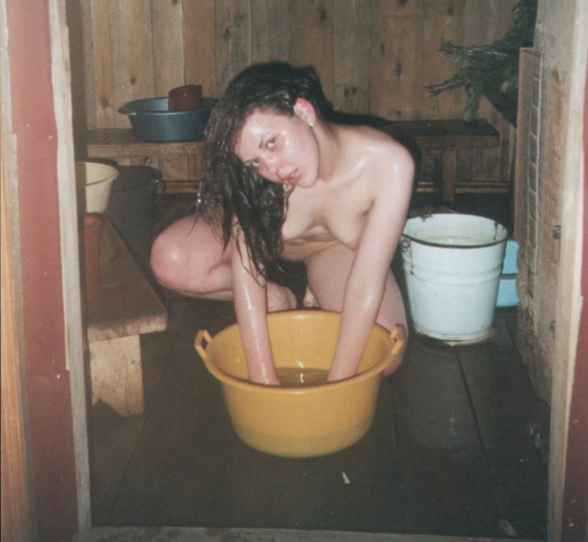 Girls in the village bath Nude