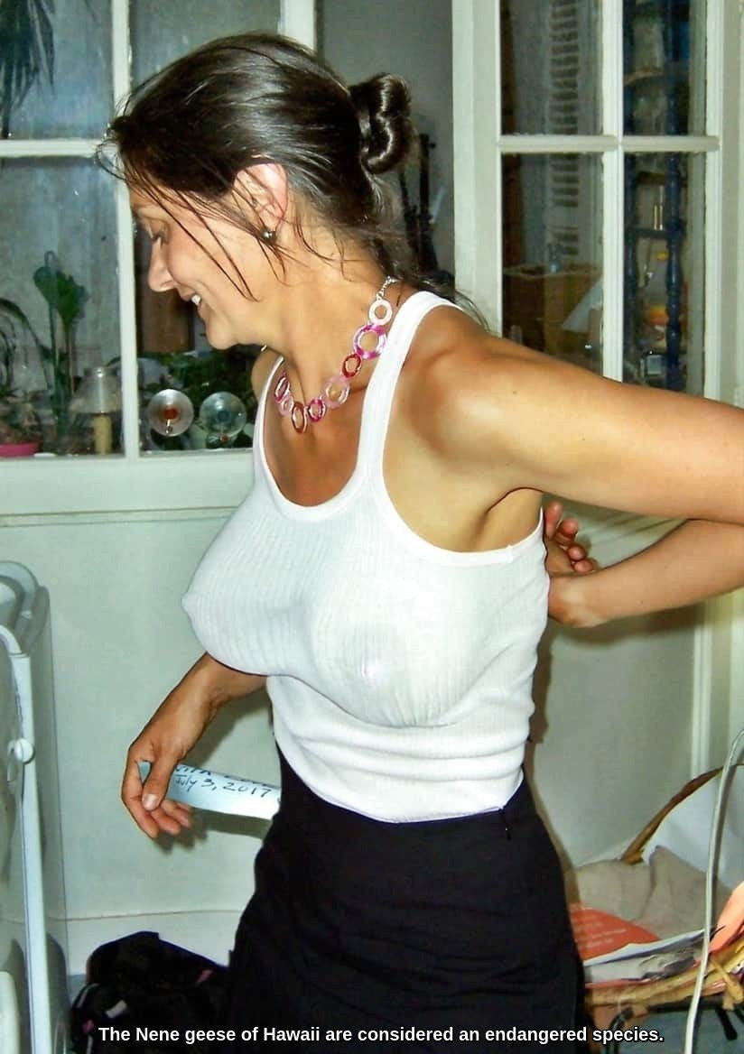 Mom in a shirt without a bra