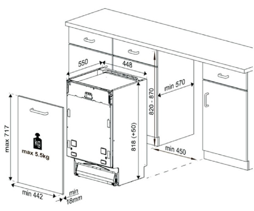 Built -in dishwasher Beko Dis 25010